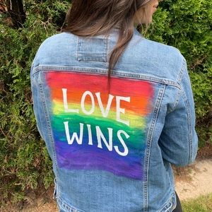 Painted custom brand new jean jacket